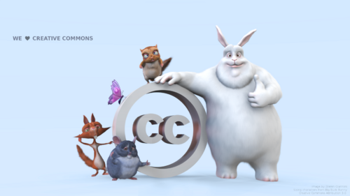 The Big Buck Bunny characters promoting CC