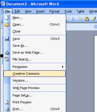 Microsoft Office Addin - Creative Commons